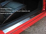 Door Sill Set 911 F / 912 / 911 G / 964 / 993 - Rennline - Stainless Steel - Black - Rennline Logo